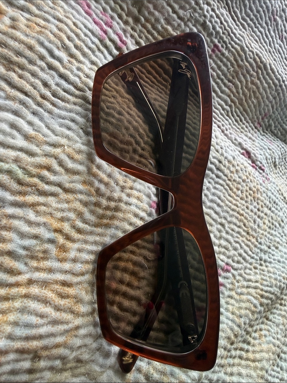 Maui Jim Brown Tortoiseshell Oversized Square Sunglasses